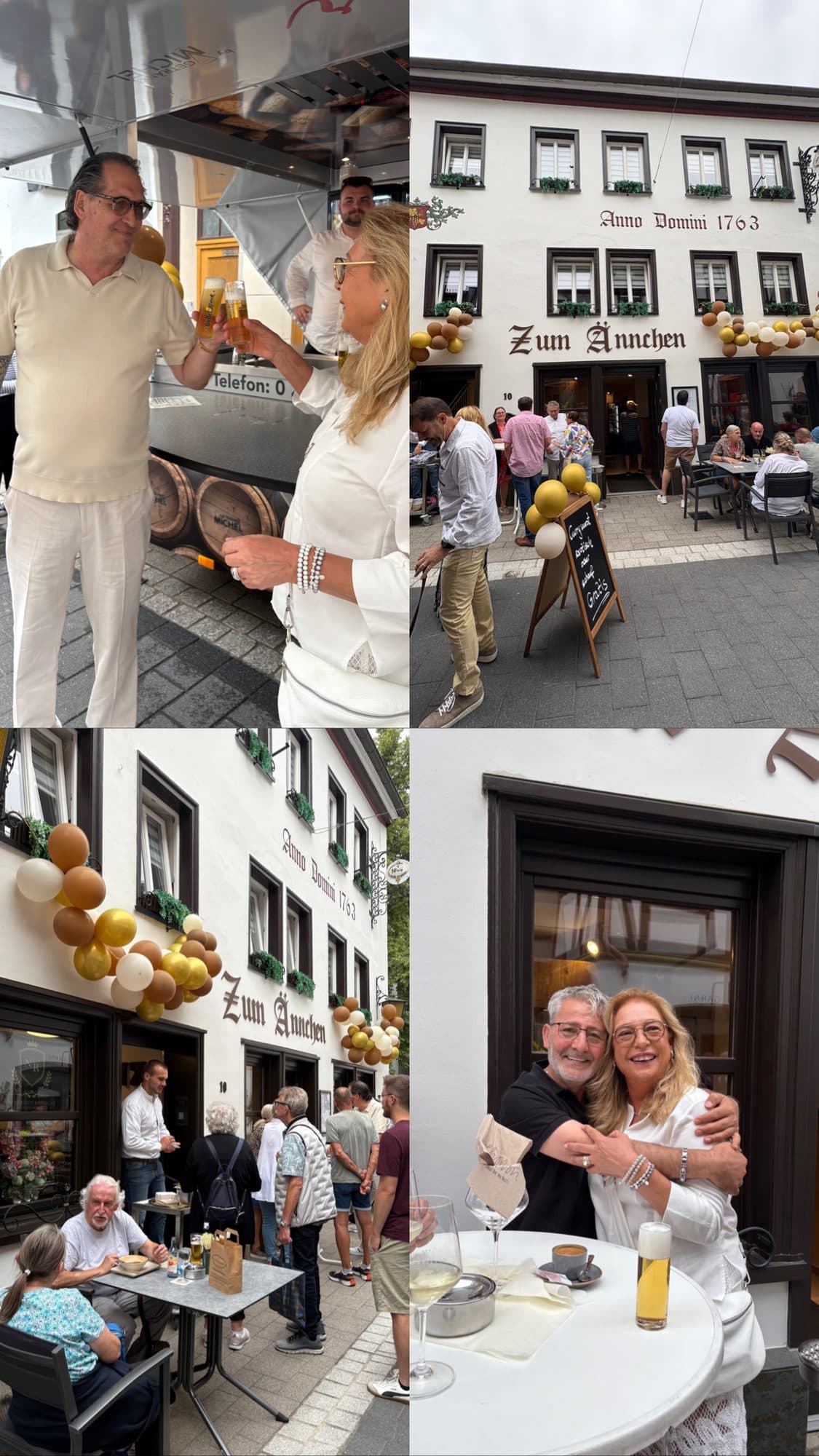 Gäste an den Außenplätzen vor dem Haus in der Niederhutstraße
